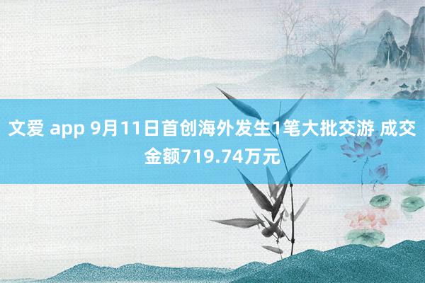 文爱 app 9月11日首创海外发生1笔大批交游 成交金额719.74万元