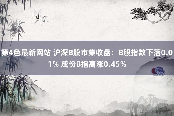 第4色最新网站 沪深B股市集收盘：B股指数下落0.01% 成份B指高涨0.45%