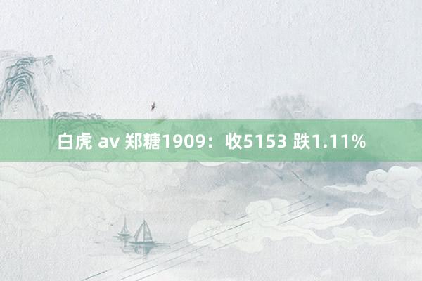 白虎 av 郑糖1909：收5153 跌1.11%