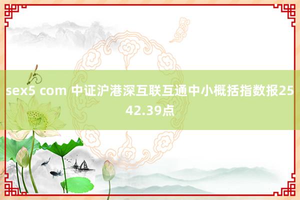 sex5 com 中证沪港深互联互通中小概括指数报2542.39点