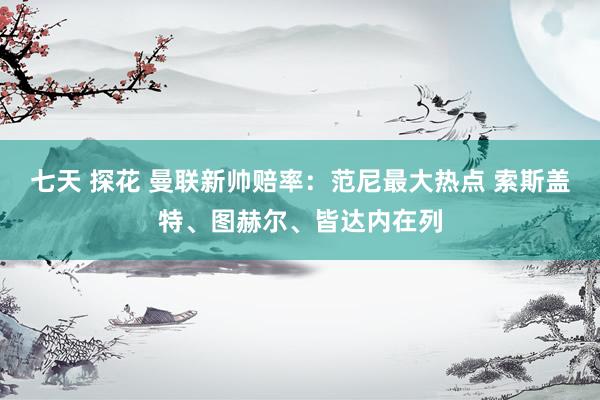 七天 探花 曼联新帅赔率：范尼最大热点 索斯盖特、图赫尔、皆达内在列