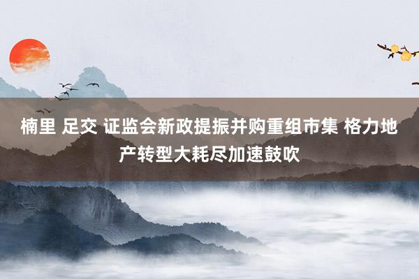 楠里 足交 证监会新政提振并购重组市集 格力地产转型大耗尽加速鼓吹