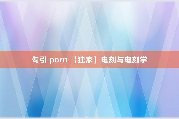 勾引 porn 【独家】电刻与电刻学