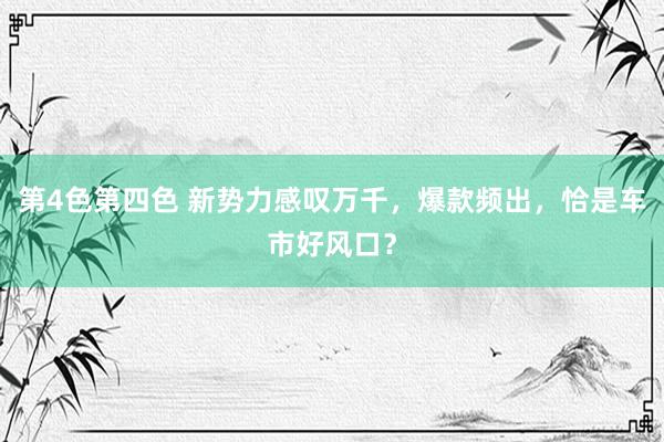 第4色第四色 新势力感叹万千，爆款频出，恰是车市好风口？