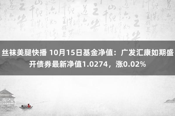 丝袜美腿快播 10月15日基金净值：广发汇康如期盛开债券最新净值1.0274，涨0.02%