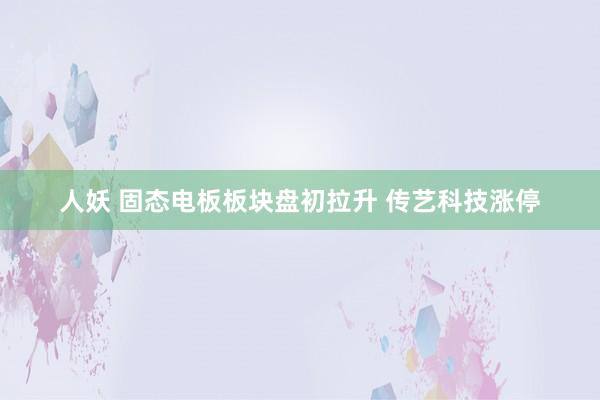 人妖 固态电板板块盘初拉升 传艺科技涨停