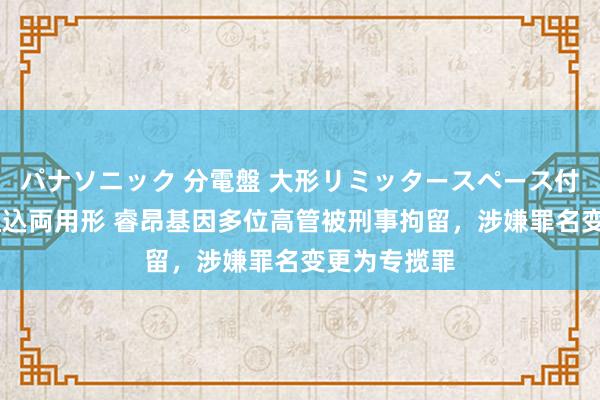 パナソニック 分電盤 大形リミッタースペース付 露出・半埋込両用形 睿昂基因多位高管被刑事拘留，涉嫌罪名变更为专揽罪