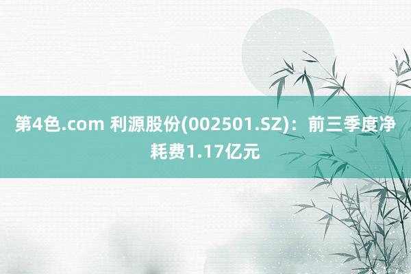 第4色.com 利源股份(002501.SZ)：前三季度净耗费1.17亿元