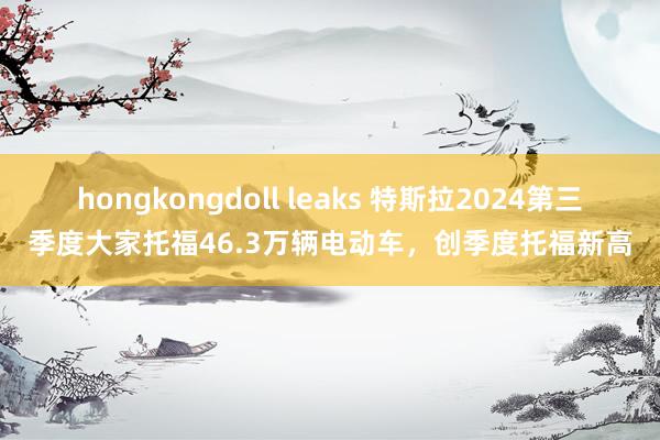 hongkongdoll leaks 特斯拉2024第三季度大家托福46.3万辆电动车，创季度托福新高