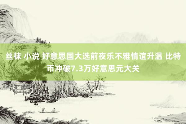 丝袜 小说 好意思国大选前夜乐不雅情谊升温 比特币冲破7.3万好意思元大关