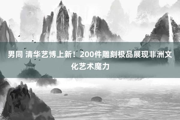 男同 清华艺博上新！200件雕刻极品展现非洲文化艺术魔力