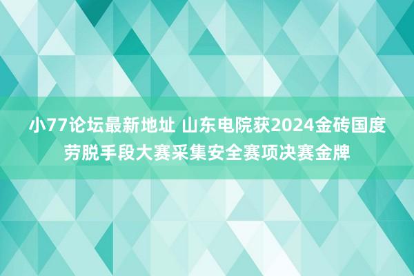 小77论坛最新地址 山东电院获2024金砖国度劳脱手段大赛采集安全赛项决赛金牌