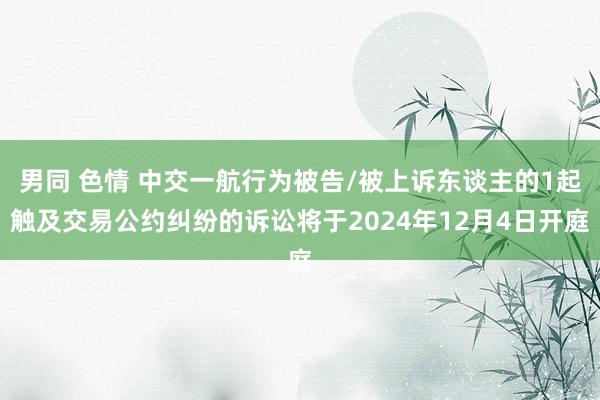 男同 色情 中交一航行为被告/被上诉东谈主的1起触及交易公约纠纷的诉讼将于2024年12月4日开庭