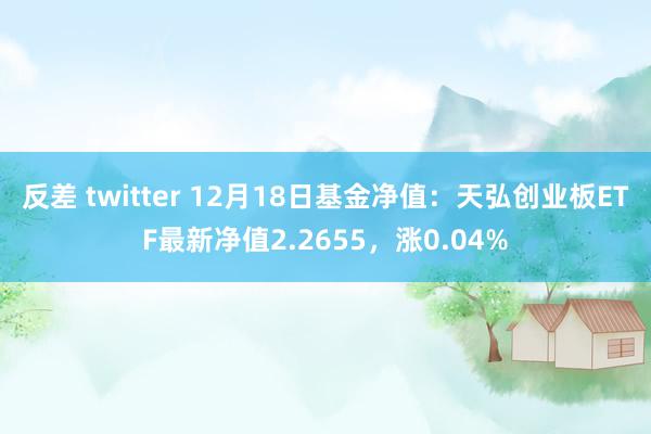 反差 twitter 12月18日基金净值：天弘创业板ETF最新净值2.2655，涨0.04%