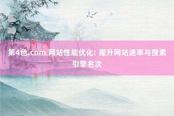 第4色.com 网站性能优化: 擢升网站速率与搜索引擎名次