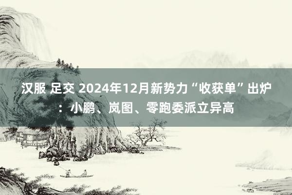 汉服 足交 2024年12月新势力“收获单”出炉：小鹏、岚图、零跑委派立异高