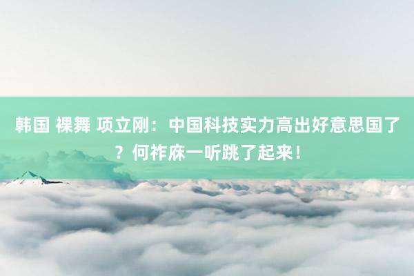 韩国 裸舞 项立刚：中国科技实力高出好意思国了？何祚庥一听跳了起来！